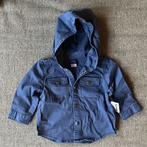 🆕 NWT Old Navy Blue hood button up jacket 6-12 months